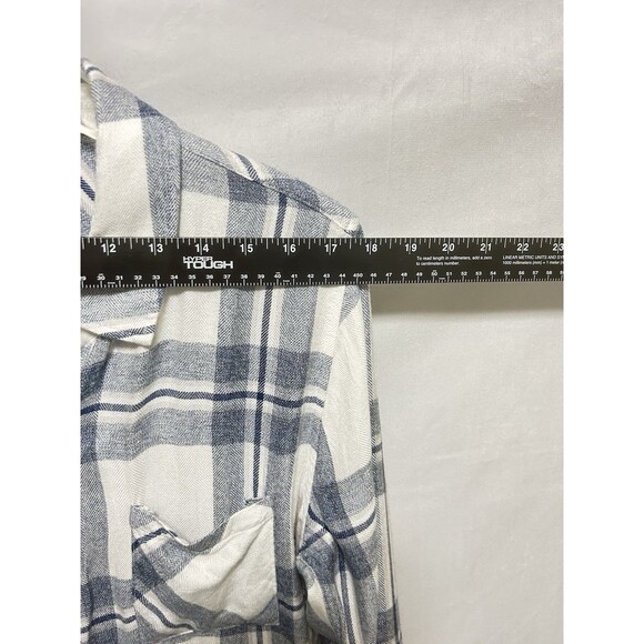 Rails Womens M Blue Checkered‎ Soft Long Sleeve Rayon Button Up Top - Picture 2 of 13